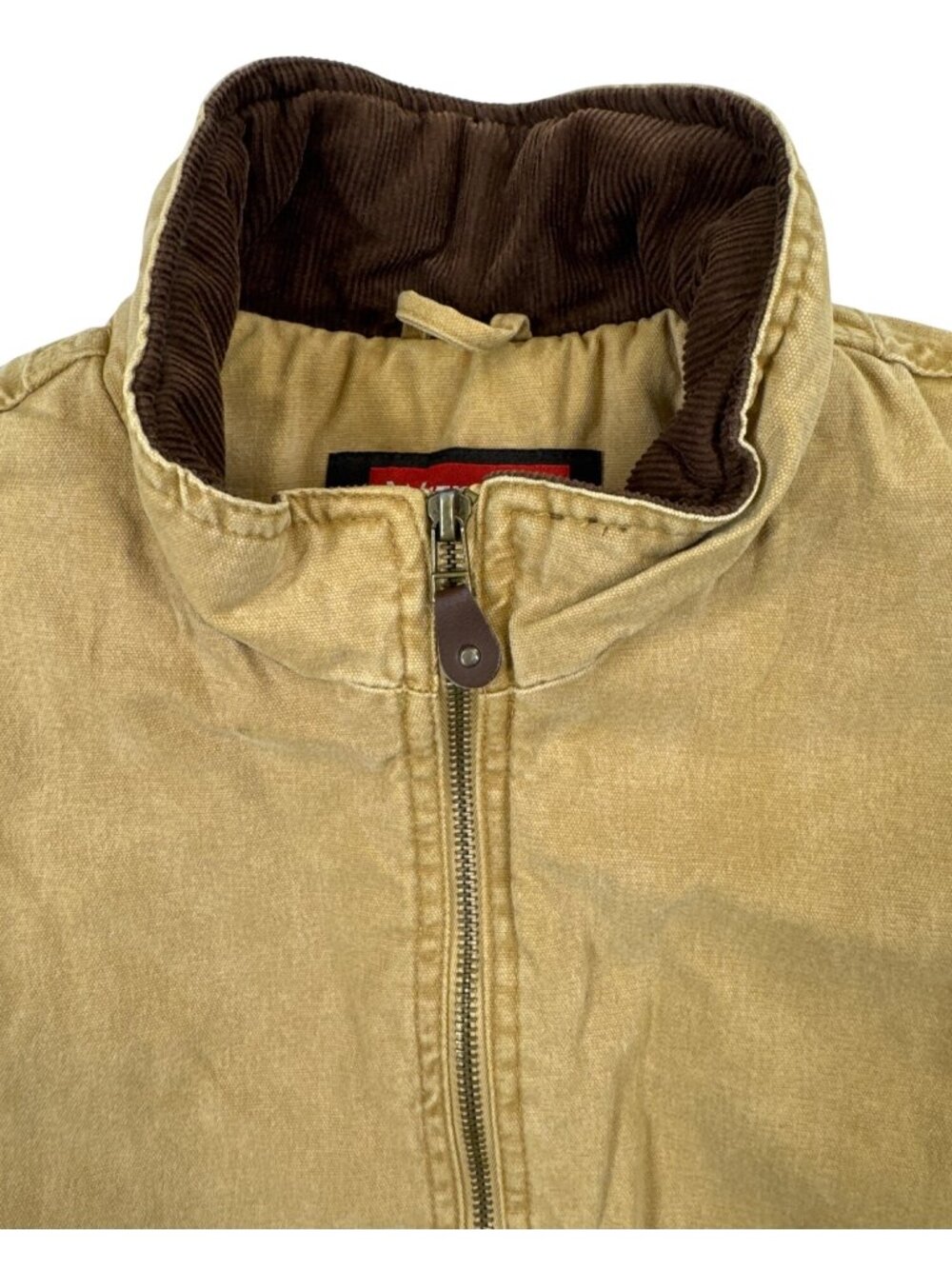 Wrangler Hero Sherpa Lined Canvas Vest Men's M Full Zip Tan Corduroy Trim - Picture 4 of 13